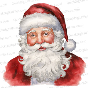 Vintage Santa Claus Watercolor Illustration PNG
