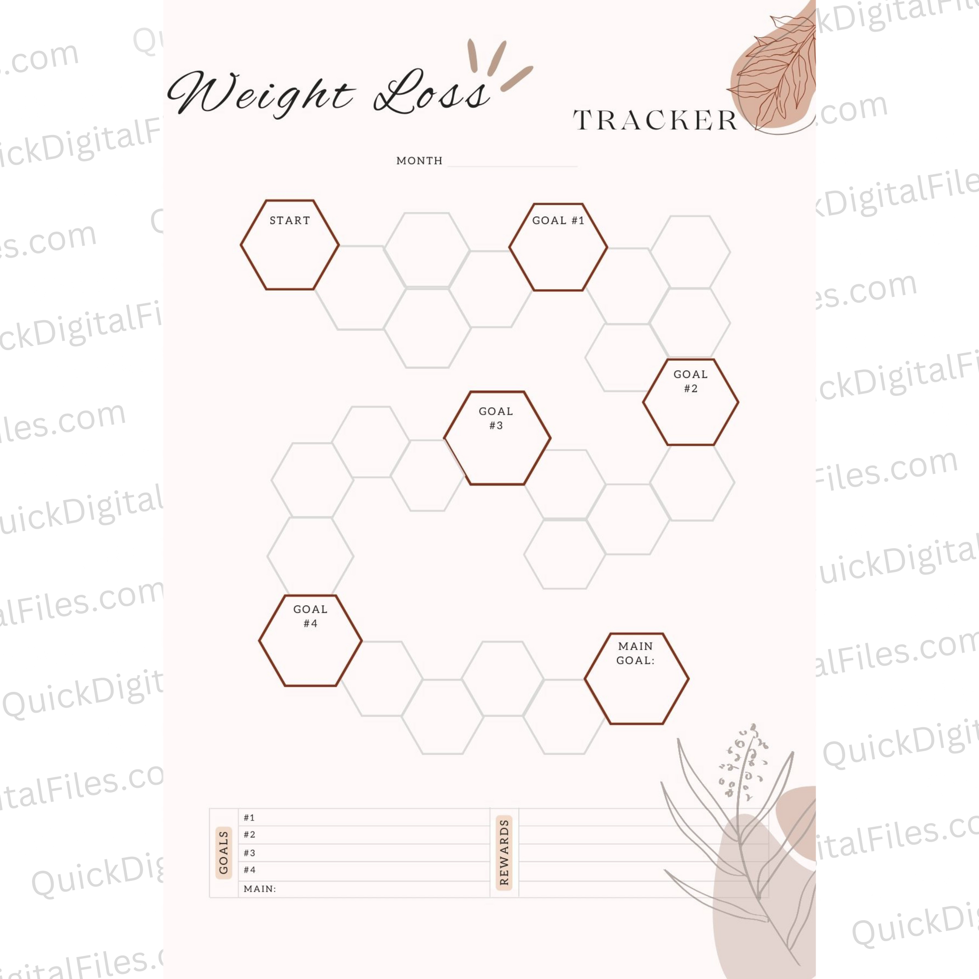 "Editable Weight Loss Tracker Canva Template Download"