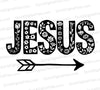 "Floral Jesus Typography Black and White Graphic SVG, PNG, JPEG, PDF"