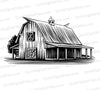 Rustic Barn SVG Illustration silhouette