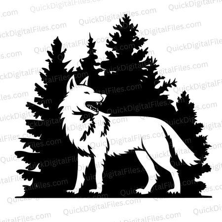 Wolf silhouette CNC file
