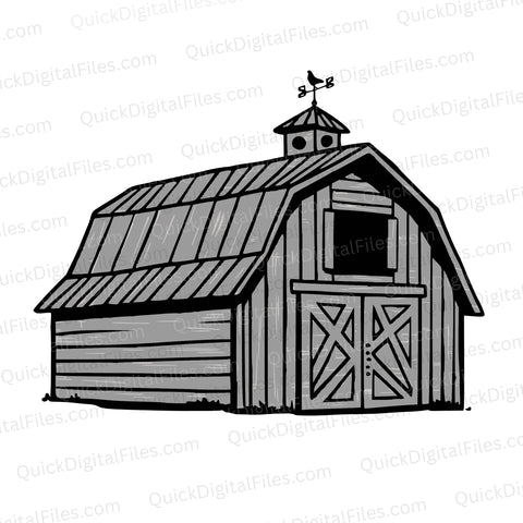 Rustic Barn SVG | Farmhouse Barn Vector for Cricut & Crafts