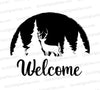 Woodland deer silhouette welcome SVG for home decor