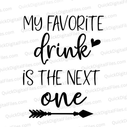 Adult beverage humor SVG graphic for party accessories
