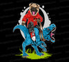 Pug Riding T-Rex PNG Design