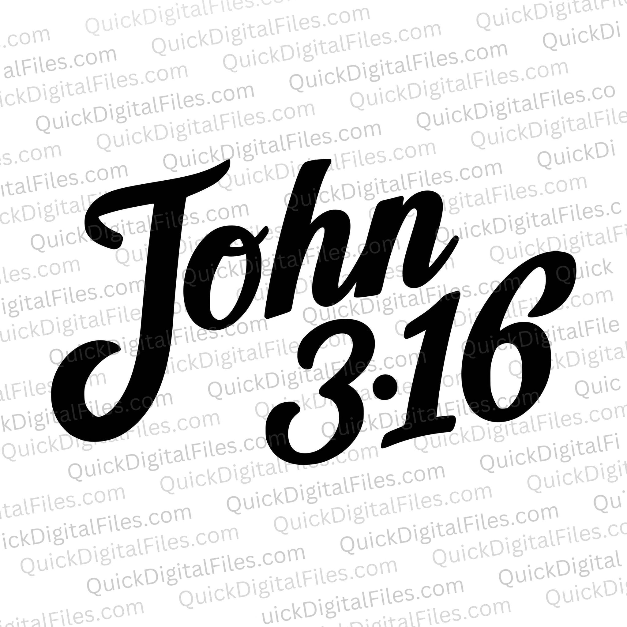 John In Cursive John 3:16 Cursive Text - Artistic Christian Graphic SVG PNG JPEG ...