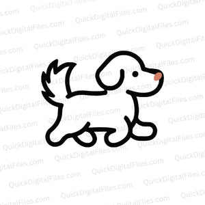 Playful pet silhouette SVG for laser engraving and DIY crafts.