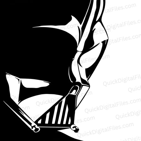 All-black Darth Vader dark silhouette on white background SVG