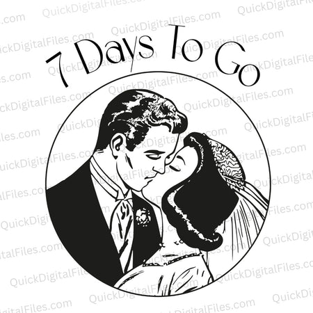 "7 Days to Go" wedding countdown graphic PNG
