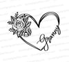 "Granny floral heart outline SVG" for personalized memorial crafts and decor.