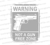 "SVG warning sign with handgun indicating not a gun-free zone."