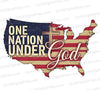 One nation under God PNG with American flag and cross design
