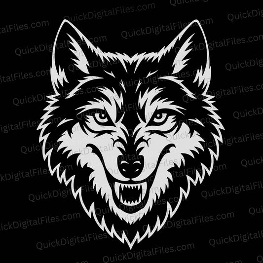 Wolf head silhouette SVG for CNC
