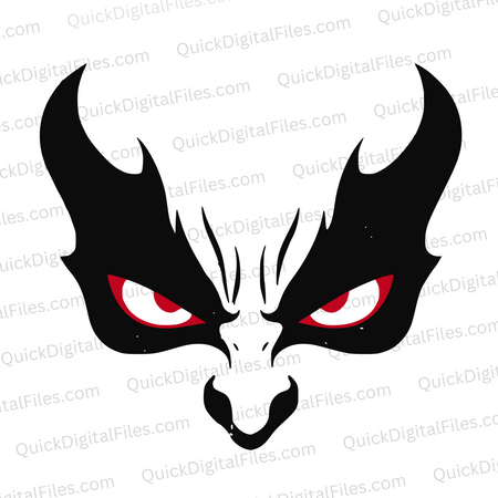 "Black and Red Evil Demon Eyes Silhouette Graphic"