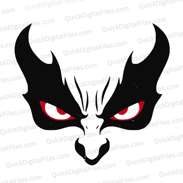 "Black and Red Evil Demon Eyes Silhouette Graphic"