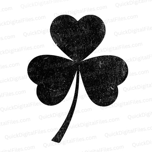 3 Leaf Clover SVG | Shamrock Silhouette & Grunge PNG Bundle