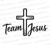 "Christian Nail Cross Graphic with 'Team Jesus' in Cursive SVG, PNG, JPEG"