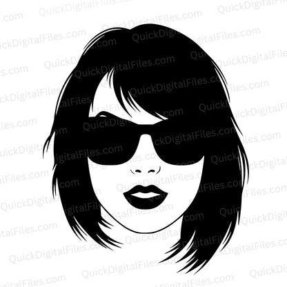 Taylor Swift Silhouette SVG | Iconic Headshot for Cricut & Engraving