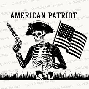 "American Patriot" Skeleton Graphic SVG