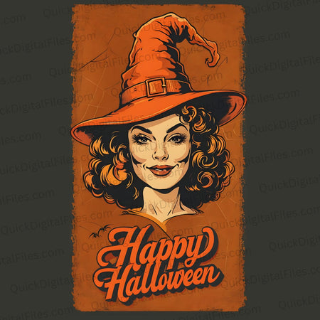 Salem-style witch graphic for Halloween decor PNG
