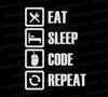 "Eat Sleep Code Repeat Tech Graphic SVG, PNG, JPEG, PDF"