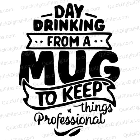 Humorous all-black text SVG for mug personalization