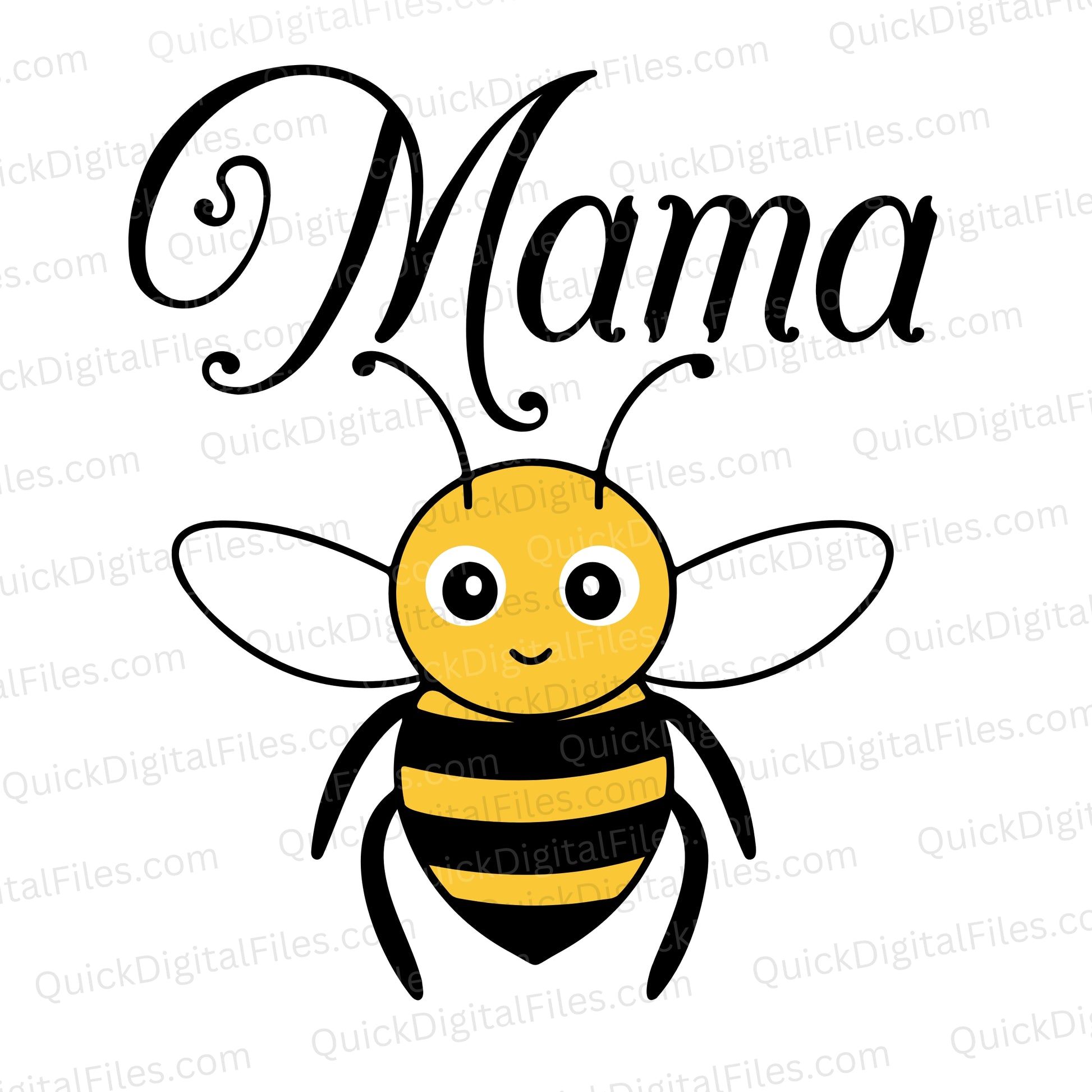 Mama Bee SVG – Cute Bee with Mama Script Design