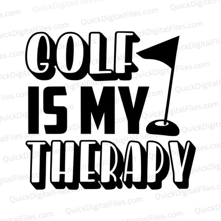 Black and white golf-themed SVG for DIY projects and crafts