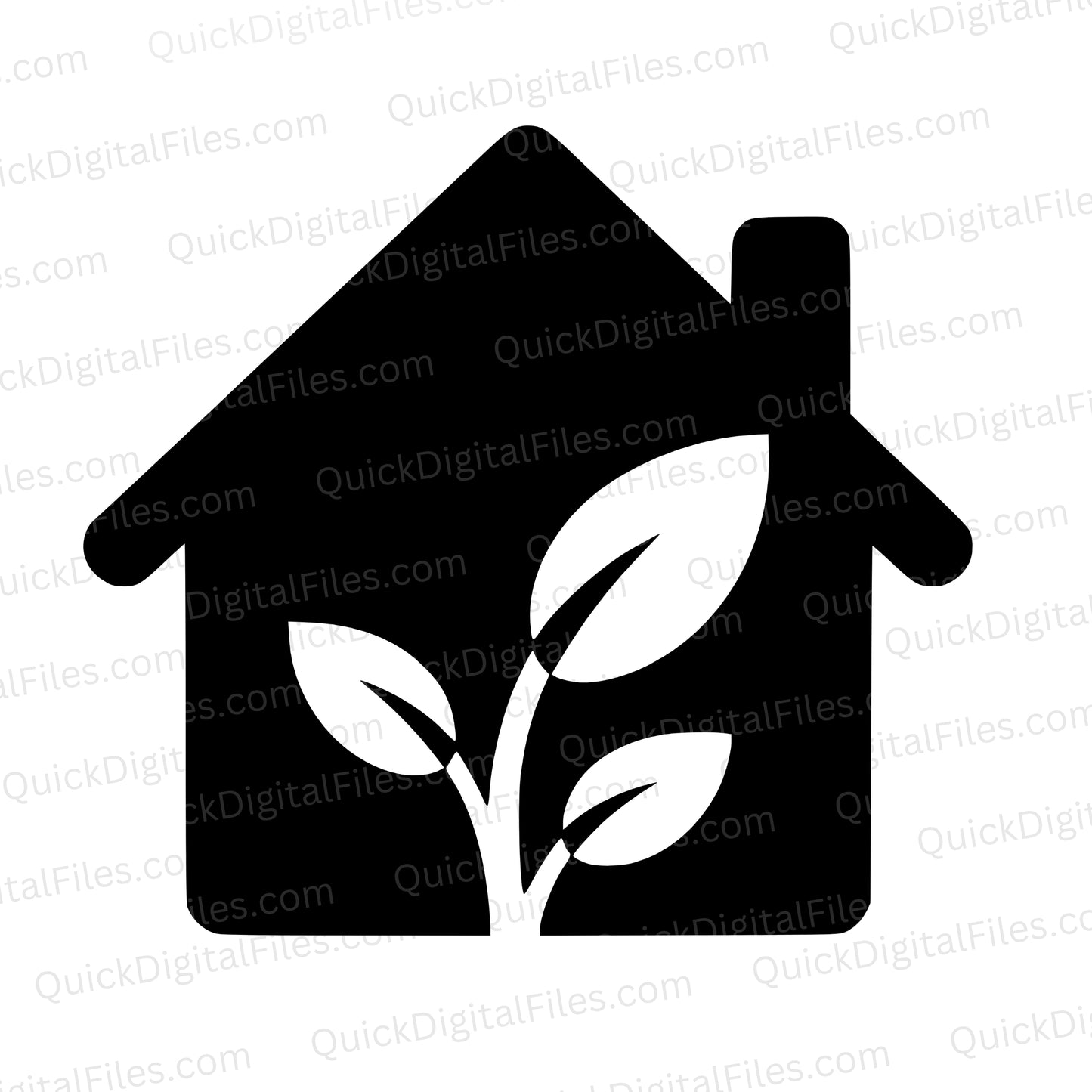 Greenhouse Logo SVG – Minimalist Eco-Friendly Silhouette Design