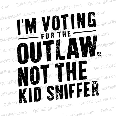 "I'm Voting for the Outlaw Grunge-Style T-Shirt Design"