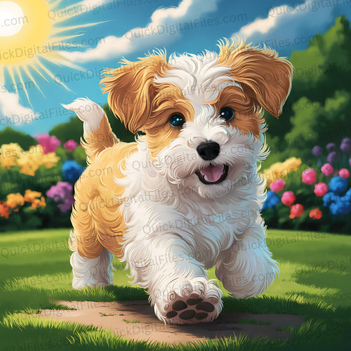 Playful Cockapoo Puppy: PNG JPEG PDF