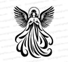 "Seraphic Angel SVG illustration for spiritual and serene crafting."