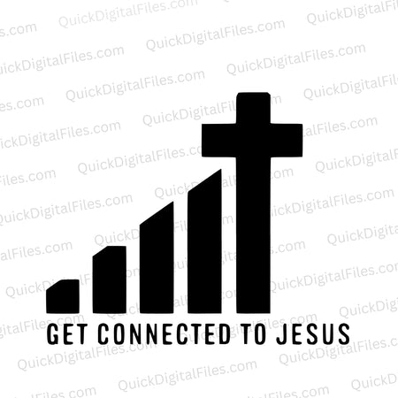 Modern faith-based cell signal and cross SVG graphic