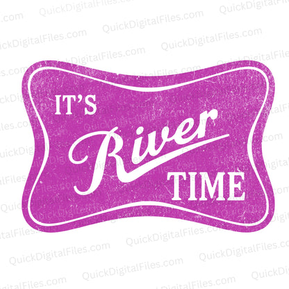 Float Trip SVG | "It’s River Time" Beer Label-Inspired River Graphic

