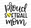 Proud Softball Mom SVG with heart softball replacing the O in softball
