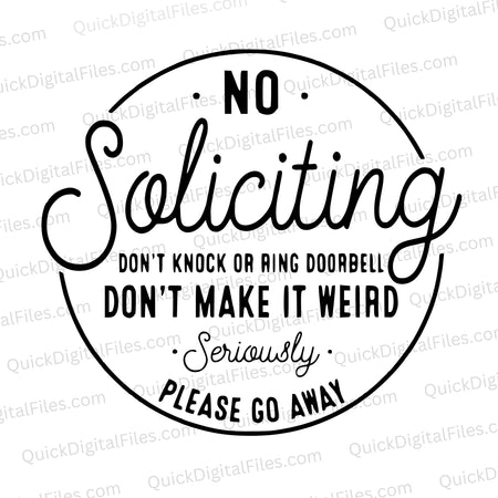 "Creative anti-solicitation SVG for crafting door and window signs."