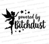 "Powered By Bitchdust Fairy Silhouette Graphic SVG, PNG, JPEG, PDF"