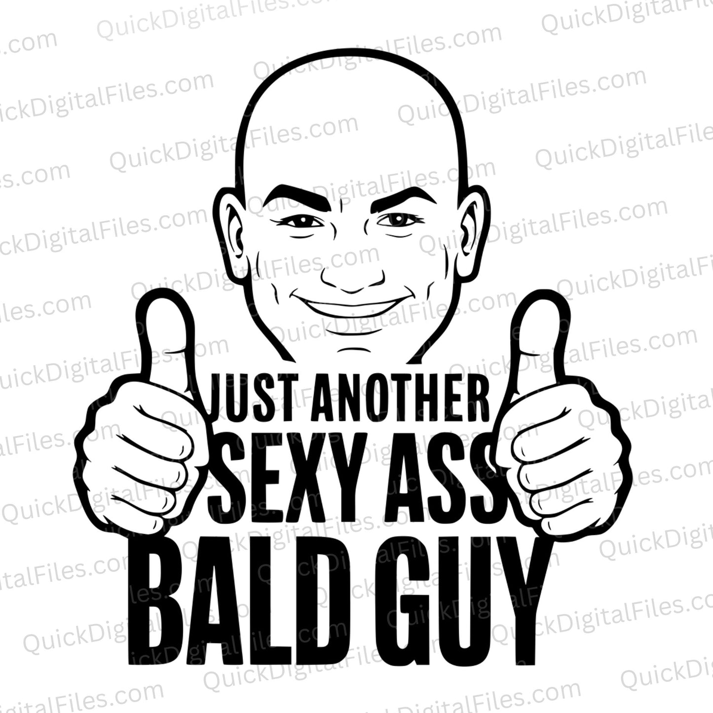 Sexy Bald Guy SVG Design
