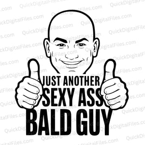 Sexy Bald Guy SVG Design
