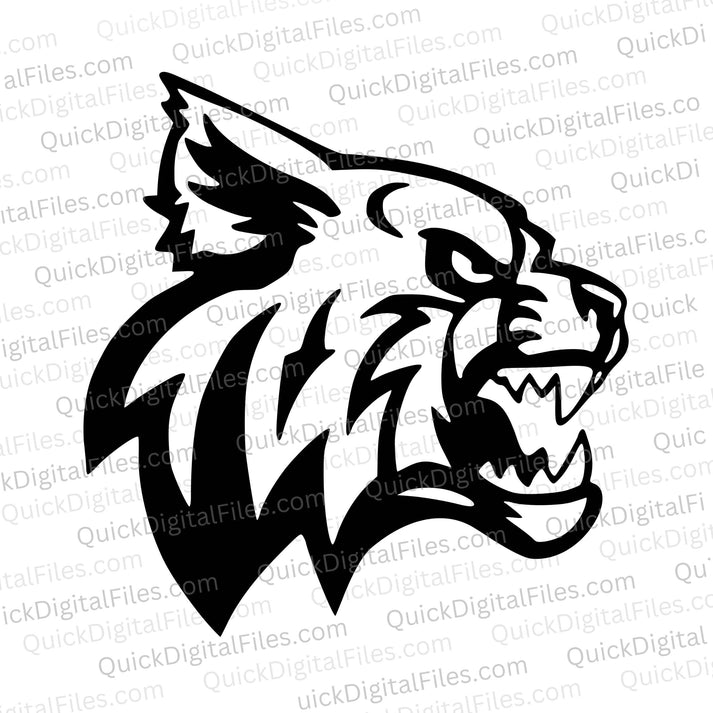 Wild Cat SVG – Fierce Wildcat Head Logo for Schools & Sports – Quick ...