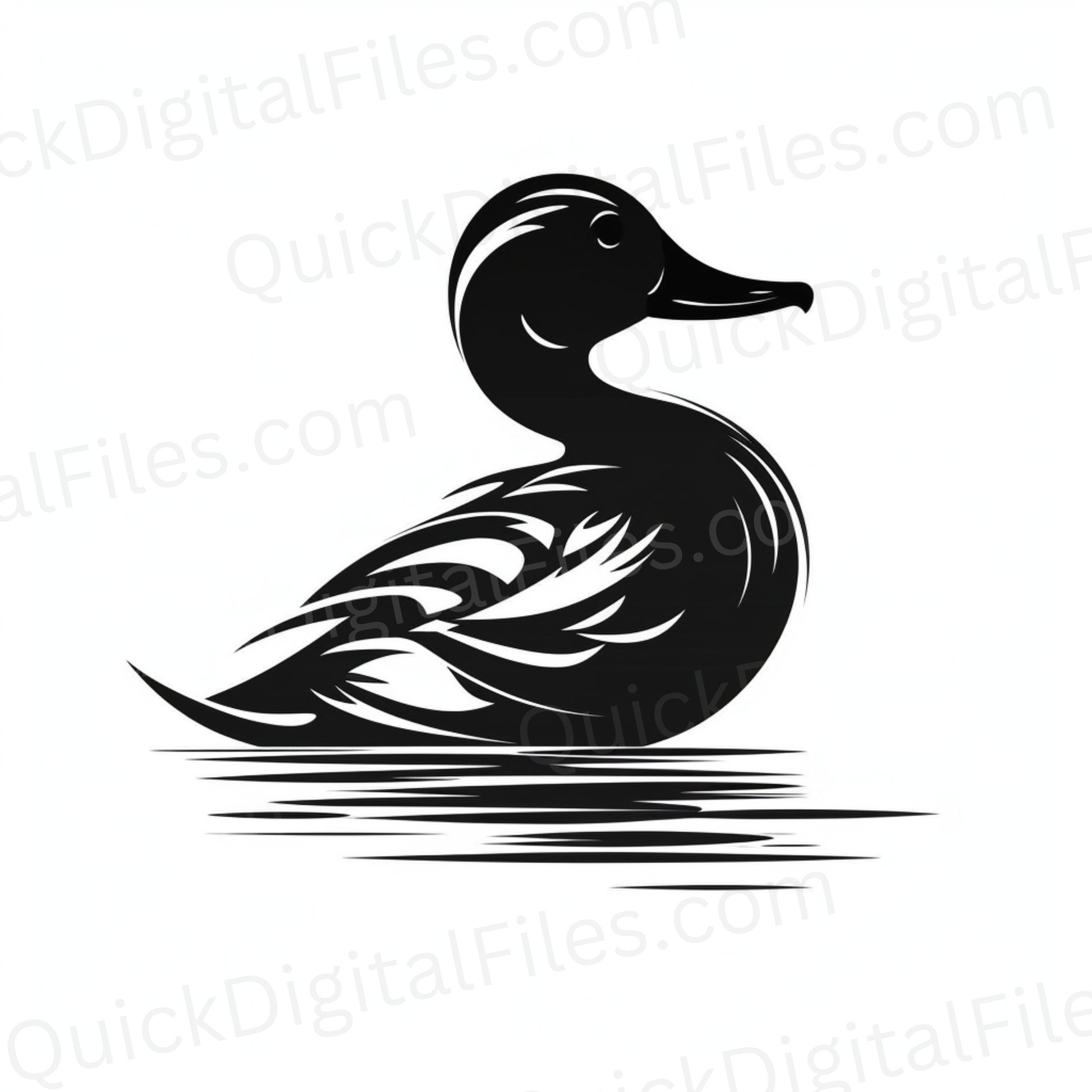 Cute duck mascot silhouette PNG for branding