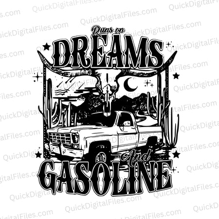 Vintage truck in the desert graphic, ideal for personalized project inspiration silhouette