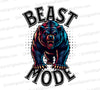 "Beast Mode Charging Bear Graphic with Red Eyes PNG, JPEG"