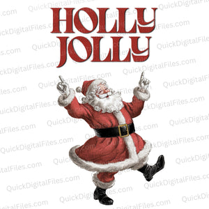 Holly Jolly Vintage Santa PNG
