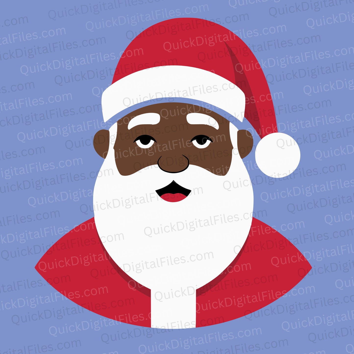 Black Santa SVG – Simple African American Santa Clipart