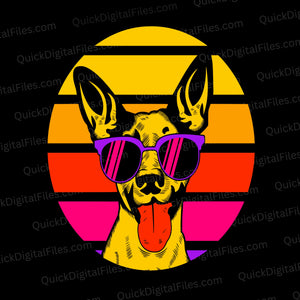 Vibrant Dog Face with Sunglasses SVG