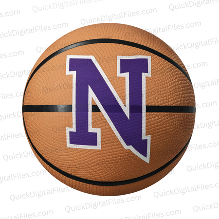 High-quality PNG basketball graphic for Northwestern University supporters.