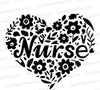 "Nurse heart floral SVG design for healthcare professionals."