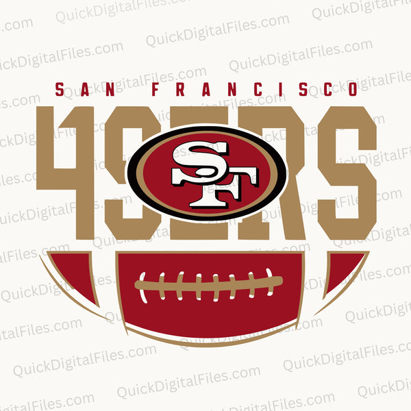 High-quality San Francisco 49ers logo featuring a red oval with white 'SF' and black '49'