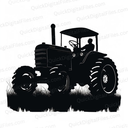 Modern Tractor Silhouette